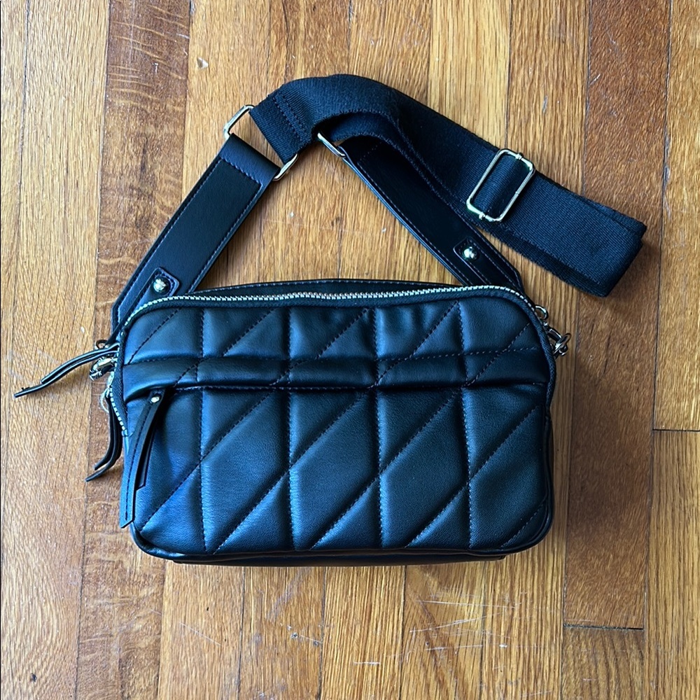 Primark Black Quilted Crossbody Bag with Adjustable Strap